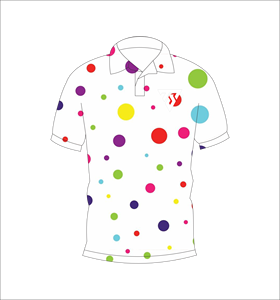 Mens <b>White</b> Multicolor Dot Pattern <b>Polo</b> Shirt Custom Sublimation Short Sleeve Summer Casual Breathable Lightweight Golf Shirt - Product Image 4