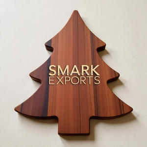 Tabla de cortar de madera hecha a mano con forma de árbol de Navidad | Respetuoso con el medio ambiente rústico | Comidas navideñas Regalo festivo - Product Image 2