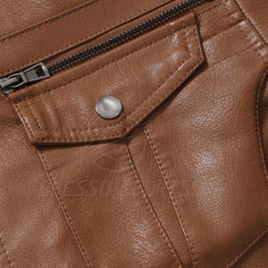 Chaqueta de Cuero Transpirable para Hombre, Estilo Vintage, Corte Ajustado, Prenda Exterior Informal y Moderna, Chaqueta de Cuero Cálida para Hombre - Product Image 4