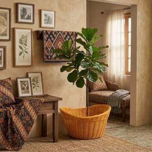 Cesta de Ratán con Monedas Chinas, Artesanía - Product Image 3