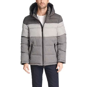 AULTRA ONE ENTERPRISES Manteau d'hiver décontracté gris à capuche coupe-vent pour homme, en polyester, fermeture éclair frontale, coupe régulière, style streetwear, séchage rapide - Product Image 1