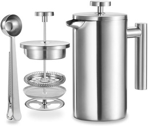 French Presses Coffee Press Manual <strong>Coffe</strong> Stainless Steel Double Wall Insulated <strong>Pot</strong> <strong>Coffe</strong> Best - Product Image 1