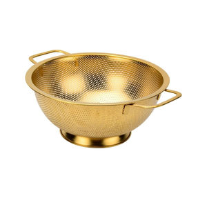 Colador moderno de acero inoxidable con doble asa, cesta cuadrada para lavar arroz, verduras y fideos. - Product Image 5