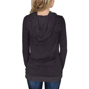 Sweat-shirt à manches longues imprimé floral, col rond, coupe ample, décontracté, tricoté, unisexe, printemps, noir - Product Image 6