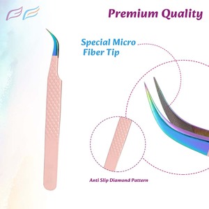 Custom Logo Fiber Tip Tweezers for Eyelash Extension Premium Fiber Grip Lash Tweezers Wholesale Supplier by Bahasa Pro - Product Image 2