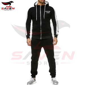 Conjunto deportivo con capucha y cremallera completa, ajustado, con logotipo personalizado de última moda para hombre, ideal para gimnasio, entrenamiento y carrera. - Product Image 4