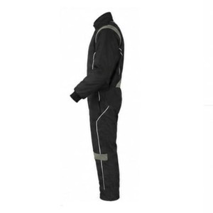 Combinaison de course moto pour homme, noire et grise, à manches longues, avec blocs de couleur, résistante aux flammes, séchage rapide, toutes saisons, adulte - Product Image 3