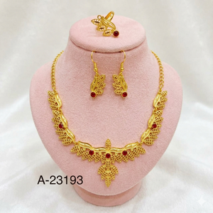 Latest Trendy Indian Gold Plated Zircon Floral <b>Necklace</b> and Earring <b>Set</b> for Women Engagement Wedding & Party Jewelry - Product Image 2