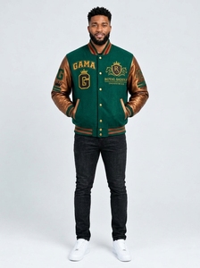 Veste universitaire GAMA personnalisée pour hommes, veste bomber brodée, veste à boutons pression personnalisée, vente en gros d'usine - Product Image 5