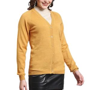 Cárdigan Casual Personalizado para Mujer, Cuello en V, Decoración con Botones, Mangas Largas, 100% Acrílico, Antiarrugas, Nuevo Diseño para Invierno - Product Image 3