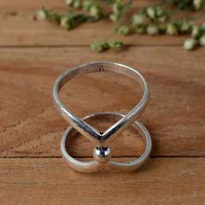SHYAM JEWELRS Handmade Oxidized 925 <b>Silver</b> Luxury Flower Splint Ring-Arthritis Support PIP or <b>DIP</b> Joint - Product Image 1