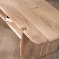 Table basse moderne en acacia Vandana Golden Nature avec niche, Trudy, 120 cm