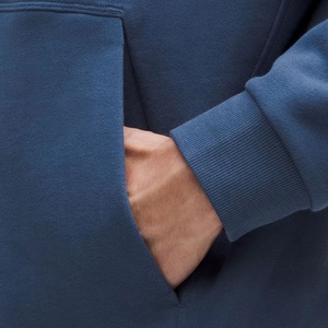 Sweat-shirt unisexe à capuche rouge zippé en polaire unie, séchage rapide, avec poche, coupe ample, manches classiques, tricoté pour l'hiver, 100% coton Econex - Product Image 5