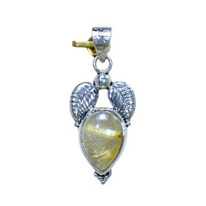 จี้เงินแท้ 925 ประดับพลอยซิทรินทรงลูกแพร์เจียระไนแบบเหลี่ยม ดีไซน์หรูหรา สง่างาม เหมาะเป็นของขวัญสำหรับผู้หญิง - Product Image 1