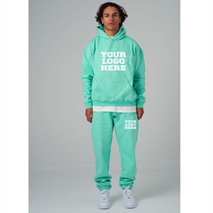 Conjunto Deportivo de 2 Piezas con Sudadera con Capucha Azul Rey Personalizada con Logotipo, 100% Algodón, Informal, para Hombre, con Etiqueta - Product Image 4