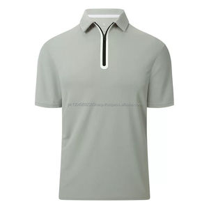 Polo de Golf de Manga Corta para Hombre, Color Sólido, Secado Rápido, Informal, con Estampado, Cuello con Solapa y Cremallera, Absorbe el Sudor - Product Image 1