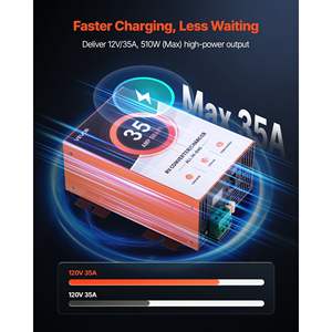 Convertidor de Corriente Inteligente para RV de 35 Amperios, Cargador de Batería de 4 Etapas, 110V CA 12V CC, Compatible con Baterías de Litio y Plomo-Ácido para Remolques y Caravanas, 13V-16.5V - Product Image 2