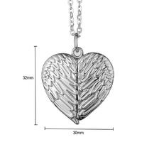 Collier pendentif médaillon cœur ailes d'ange en métal personnalisé, vente en gros d'usine, avec impression par transfert thermique, couleur or moulé