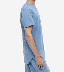 Camiseta Moderna 100% Algodón Ringer para Hombre, con Logotipo Personalizado por Impresión Digital, Color Sólido, Hombros Caídos, Estilo Hip Hop, Transpirable - Product Image 2