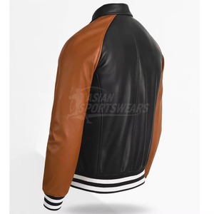 Chaqueta Varsity de Moda para Hombre, Chaqueta de Béisbol de Lana y Cuero Premium, Servicio de Muestras de Fábrica Personalizado OEM ODM - Product Image 5