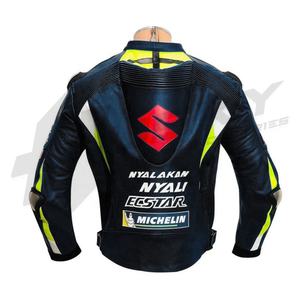 Vestes manteaux de moto en cuir, veste imperméable pour les hommes, en cuir de vache, protection des motocyclettes - Product Image 3
