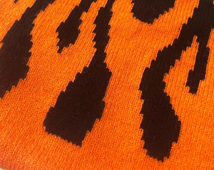Bonnet unisexe personnalisé en acrylique, motif rayé orange et noir motif tigre, casquette décontractée d'hiver pour l'extérieur, streetwear, vente en gros - Product Image 5