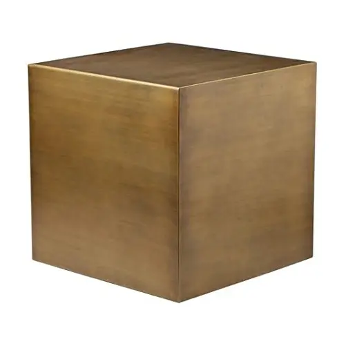 Heavy Quality Modern Design Cube Shaped Coffee Table Metal Brass Antique Finished Metal Furniture