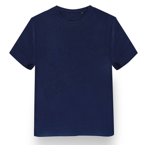 เสื้อยืดคอกลมแขนสั้นสำหรับผู้ชายสีส้มเสื้อลำลองทรงพอดีตัวผ้าคอตตอน100% ผ้าถักแบบว่างเปล่า - Product Image 4