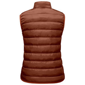 Men's <b>Brown</b> Quilted <b>Vest</b> Stand Collar Zipper Closure Windproof Casual Outerwear Autumn Wear - Product Image 2