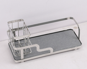 Support d'éponge de cuisine en acier inoxydable OEM/ODM, plateau en diatomite à séchage rapide, organiseur de rangement pour évier - Product Image 2