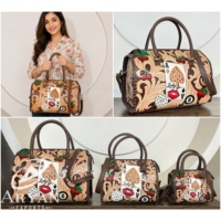 Nouvel Arrivage 2026 Sac de Voyage Speedy en Cuir Repoussé Grande Taille, Motif Dés de Poker Cerise avec As, Sac à Main Cowgirl Vintage
