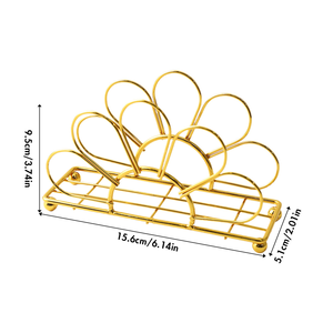 Porte-serviettes en métal glamour avec finition dorée, design autoportant pour la décoration intérieure, porte-serviettes en fer de luxe, métal contemporain - Product Image 4