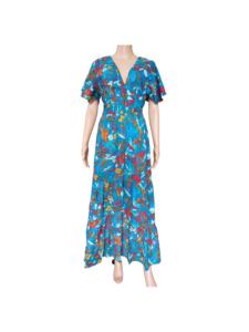 Robes longues de plage chic en coton tissé pour l'été, imprimés Y2K accrocheurs, taille naturelle, respirantes, lavables, décontractées pour les vacances - Product Image 2