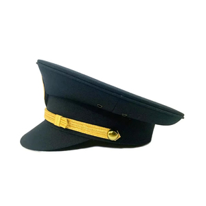 หมวกปักลายมือคุณภาพสูง OEM สำหรับทุกเพศทุกวัย  ขนาดสั่งทำได้  วัสดุผ้าขนสัตว์  สายรัดสีทอง  ผ้าฝ้ายเรียบ  ปีกหมวกแบบยูนิฟอร์ม - Product Image 1