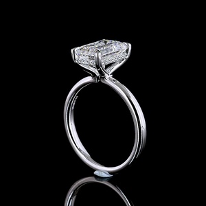 Luxury 3ct Emerald Cut Diamond Engagement Ring IGI Certified Solid White Gold Solitaire Ring for Women Custom Fine Jewelry - Product Image 2
