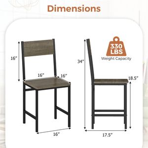 Set di 4 Sedie da Pranzo Contemporanee con Capacità di 150 kg, Rivestimento in Pelle PU Rimovibile, Struttura in Metallo e Rattan, Grigie, per Cucina - Product Image 3