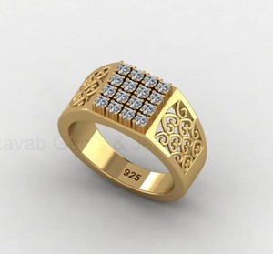 Anillo de Plata 925 con Diseño de Cóctel Cristiano, Filigrana Floral y Acentos de Circonitas Cuadradas de 10mm, Joyería Fina para Hombre - Product Image 6