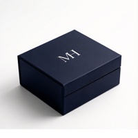 Boîte rigide de luxe personnalisée avec logo MH, noire, magnétique, étanche, écologique, réutilisable, pour cosmétiques, parfums, cadeaux