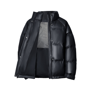 Polyester/Nylon Men's Custom Logo Embroidery Winter <b>White</b> Duck Puffer Heated Breathable <b>Waterproof</b> Windproof Hooded <b>Jackets</b> - Product Image 5