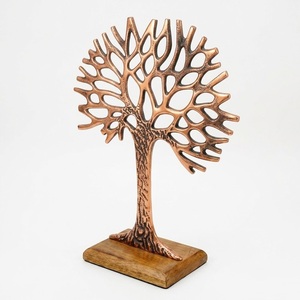 Vintage Gold Metal <b>Tree</b> Of Life Sculpture Handcrafted Tabletop <b>Decor</b> For Home Office Good Luck Housewarming Gift - Product Image 3