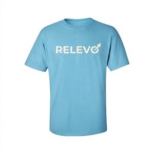 Camiseta de Manga Corta Azul Claro para Hombre Relevo, Corte Regular, Cuello Redondo, Algodón Jersey, Estilo Casual con Logotipo Estampado en la Parte Delantera - Product Image 1