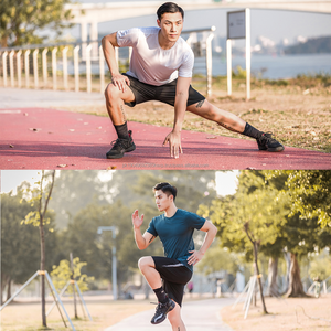 เสื้อยืดโพลีเอสเตอร์สำหรับผู้ชายพิมพ์โลโก้คละสีแบบเรียบงานตามสั่ง - Product Image 5