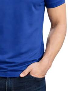 Polo en coton bleu roi pour homme avec col demi-zip, coupe ajustée, manches courtes, tenue décontractée d'été, fabricant OEM, approvisionnement en gros - Product Image 6