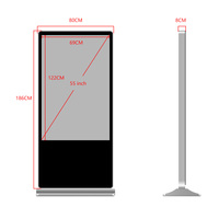 Promosi Layar LCD Dalam Ruangan 55 Inci Android 1920*1080 Layar Sentuh Kapasitif IR Papan Digital untuk Shopping Mall