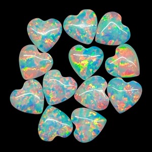 Opale naturelle australienne 4 mm, cabochon en forme de cœur, opale synthétique, pierre précieuse en vrac, prix de gros, lot en vrac pour la fabrication de bijoux - Product Image 2