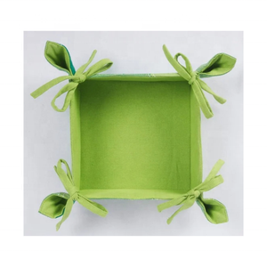 Corbeille à pain durable en coton de qualité alimentaire, noeud français, grand carré 35x25cm, conserve la chaleur, respirant, lavable et doux. - Product Image 1