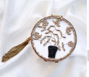 Diseño clásico hecho a mano con cuentas perla noche bolso de mano directo de fábrica al por mayor para fiestas de boda madre perla patrón de piedra - Product Image 1