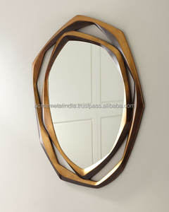 Miroir mural carré classique plaqué or abordable pour salle de bain, design élégant en métal pour restaurant - Product Image 4