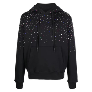 Design Your Own Logo Men Rhinestone Hoodies Casual Wear Latest Design Men Rhinestone Hoodies Cheap Price Wholesale Rate - Product Image 1