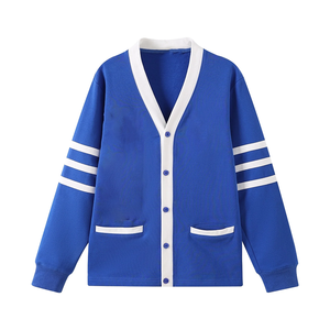Cardigan unisexe en polaire tricoté SGRho, style universitaire personnalisé, col en V, boutonné, pull de haute qualité à manches longues, doux pour l'hiver - Product Image 1
